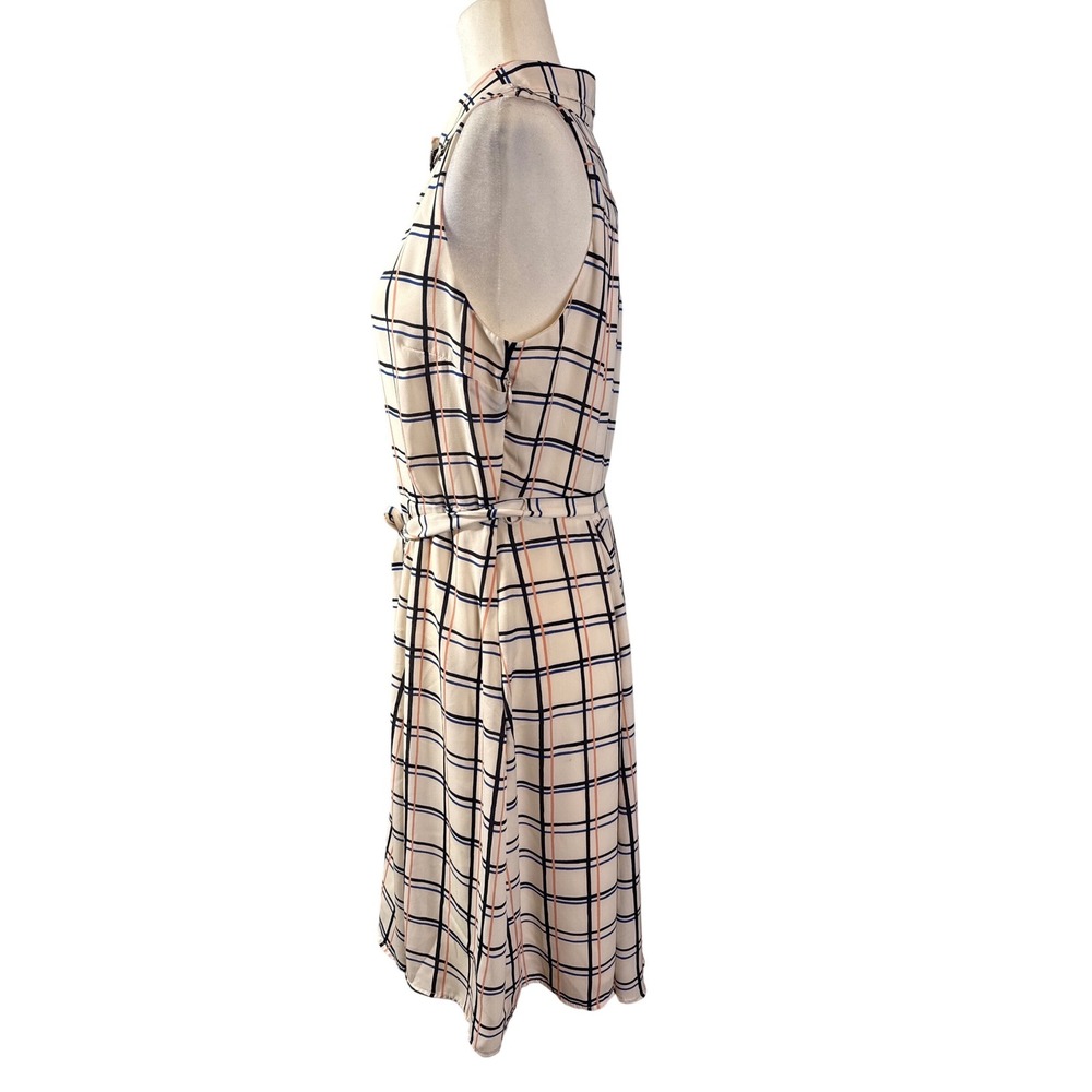 Plaid Sleeveless Shirt Dress Banana Republic‎ Women's 12P Belted, Sidezip Career - Picture 3 of 13